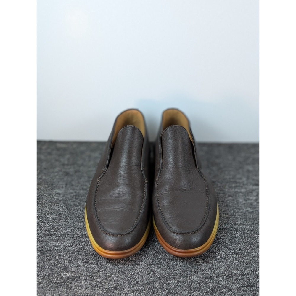 Loro Piana Open Walk Men's Size 11.5 Brown Calfskin Leather Slip On Chukkas